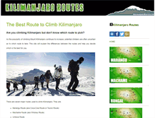 Tablet Screenshot of kilimanjaroroutes.com